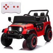 Carro Elétrico Infantil, Jeep com Controle Remoto, Suspensão de Mola e Música, 12V, Nitoess, Vermelho