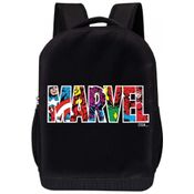 Mochila Escolar Infantil 45cm MARVEL para Crianças, Preta