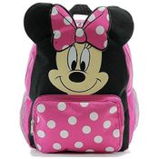 Mochila Escolar Infantil 3D 30cm Disney Minnie Mouse para Crianças, Rosa