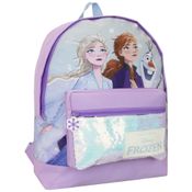 Mochila Escolar Infantil Disney Frozen para Crianças a Partir de 5 Anos, Roxa