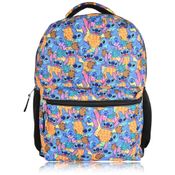 Mochila Escolar Infantil 40cm Disney Lilo para Meninos e Meninas, Azul