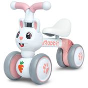 Bicicleta sem Pedal Infantil Coelho com 4 Rodas para Crianças de a 4 Anos, YGJT 1, Rosa