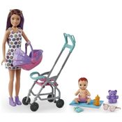 Babá com Carrinho e 5 Acessórios para Crianças de 3 anos ou Mais, BARBIE GX4, Violeta