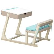 Mesa de Estudos Infantil com Assento Confortável para Crianças de 3 a 8 Anos, LITTLE TIKES 658846EUC, Azul