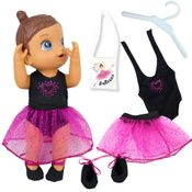 KIT ROUPA BONECA PARA BABY ALIVE - BAILARINA PINK LOVE 5 PÇS