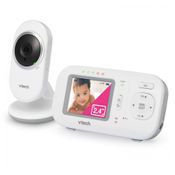 Babá Eletrônica Alcance 90 m2, Monitor LCD 360 com Visão Noturna, VTECH VM320, Branco