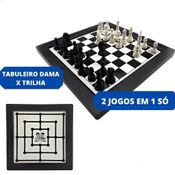 Jogo Xadrez Trilha Plástico 24x24cm 2 Em 1 Dutati Raciocínio