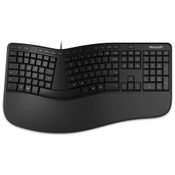 Teclado Ergonômico com Fio Recarregável Reduz a Tensão das Mãos, MICROSOFT 5QH 00001, Preto