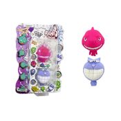 2 Bonecos Tubarão Rosa e Gato Lilás - Splats Head Mini