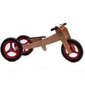 Woodbike 3 em 1 (Vermelha) Triciclo Infantil Bicicleta de Equilíbrio