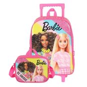 Kit Mochila De Rodinha Barbie Be Unique Rosa +Lancheira