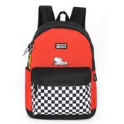 Mochila De Costas Snoopy Vermelho Com Xadrez Luxcel