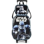 Kit Mochila de Rodinhas e Lancheira Luxcel Star Wars Azul