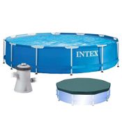 Piscina Intex 4.485 Litros Estrutural Azul Capa Bomba Filtrante 220v