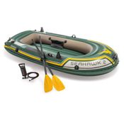 Barco Bote Inflável Intex Seahawk 200 Par de Remos Bomba