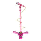 Brinquedo Microfone Infantil C/ Pedestal Rosa - Fênix