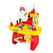 Brinquedo Mesa de Ferramenta 33 Peças Infantil Vermelho