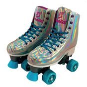 Patins Shine com 4 Rodas Lilás Platinado Brilhante Tamanho 31 ao 34 Ajustável - Fenix