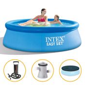 Piscina Inflável Easy Set 3.077 Litros com Bomba + Capa + Bomba Filtrante 110v Intex