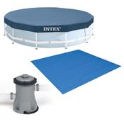 Kit Filtro 1.250 Litros/hora 220v + Capa 305 Estrutural + Forro Intex