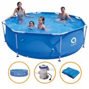 Piscina Estrutural Armação 4383 Litros Filtro 110v Capa e Forro Avenli Jilong