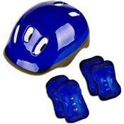 Kit Capacete com Joelheiras e Cotoveleiras Preto/azul - Fenix