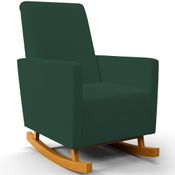 Poltrona de Amamentação com Balanço Ravena W01 Suede Verde  - Lyam Decor