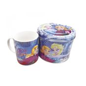 Caneca De Porcelana Na Lata Anna Elsa & Olaf Frozen 350ml