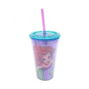 Copo Com Canudo Sereia Ariel 450ml - Disney