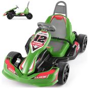 Carro Elétrico Infantil a Bateria 12V com 2 Velocidades e Assento, Idade Rec 3 a 8 Anos, ELEMARA, Verde