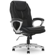 Cadeira de Escritório Executivo Ergonômica Giratória com Suporte Lombar e Altura Ajustáveis, SERTA 43673, Preto