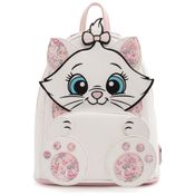 Mochila Escolar Infantil Loungefly Disney Marie Floral para Crianças a Partir de 12 Anos, Branca