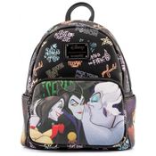 Mochila Escolar Infantil Loungefly Disney Vilãs para Crianças a Partir de 6 Anos, Preta