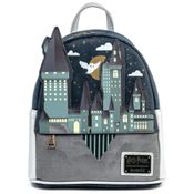 Mochila Escolar Infantil 25cm Loungefly Harry Potter Hogwarts para Crianças, Cinza