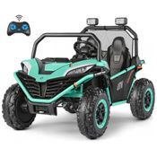 Carro Elétrico Infantil a Bateria Off Road 2 lugares com Controle Remoto, Luzes LED, Música Bluetooth, 3 Velocidades, Buzina e 2 Suspensão de Mola,