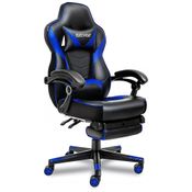 Cadeira Gamer Ergonômica Giratória com Suporte Lombar e Apoio de Cabeça, ELECWISH, Azul