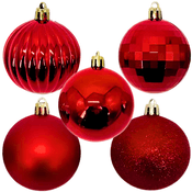 Bola de Natal Vermelha Mista 45 Peças 4 Cm Decoração Arvore