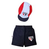 Kit Bebê São Paulo Com Shorts e Boné Oficial