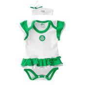 Body Vestido Bebê Palmeiras com Tiara Oficial