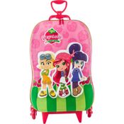 Mochila de Rodinhas 3D Maxtoy Moranguinho Rosa