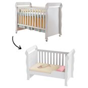 Berço Americano Bebê Vira Cama Mirelle Branco Carolina Baby