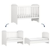 Berço Americano e Cama Bebê 3 em 1 Mel Branco Carolina Baby