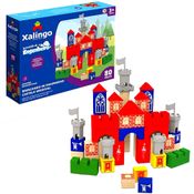 Blocos de Montar Castelo Medieval Educativo Brincando de Engenheiro 80pçs Xalingo