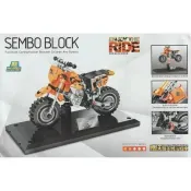 Bloco De Montar Mini Moto 180 Peças Brinquedo Educativo Sembo Block