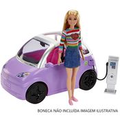 Carro da Barbie Veículo Elétrico Roxo Dois lugares Pluge Teto Solar e Conversível HJV36 Mattel