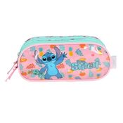 Estojo Escolar Infantil Triplo Stitch Summer Rosa Luxcel