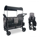 Carrinho de Passeio para 4 Crianças Multifuncional com Cobertura Removível e Dobramento, até 136 kg, WONDERFOLD W4, Ci...