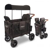 Carrinho de Passeio para 2 Crianças Multifuncional com Porta Objeto e Cobertura, até 136 kg, WONDERFOLD W2, Preto V...