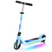 Patinete Elétrico Infantil com Velocidade e Altura Ajustáveis para Crianças de 6 a 10 Anos, LINGTENG E8, Azul