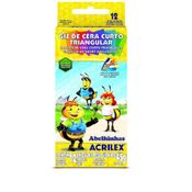 Giz de Cera CURTO TRIANGULAR 12 Cores - Acrilex